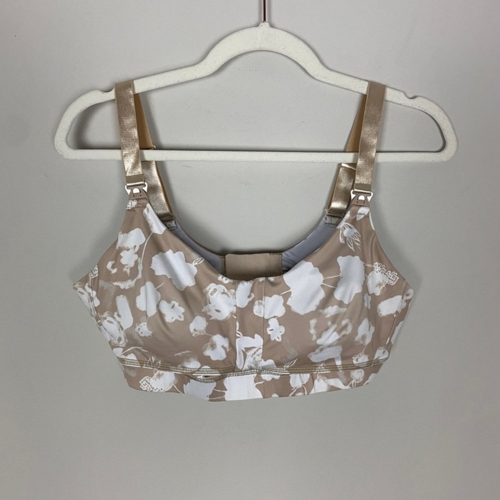 Ollie Gray The Janie Anywhere Nursing Bra Small Tan Floral Sports Bra